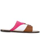 Tila March Colour Panel Tineo Sandals - Pink & Purple