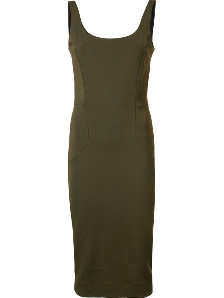 Victoria Beckham Fitted Dress, Women's, Size: 8, Green, Silk/viscose/polyester/spandex/elastane