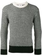 Ami Alexandre Mattiussi Two-tone Stitch Crew Neck Sweater - Black