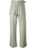 Salvatore Ferragamo - Wide Leg Trousers - Men - Mohair/wool - 46, Nude/neutrals, Mohair/wool