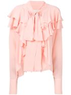 Faith Connexion Draped Ruffle Shirt - Pink & Purple