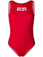 Gcds Logo Printed Swimsuit - Red