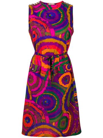 Ken Scott Vintage Printed Belted Dress - Multicolour
