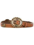 Magda Butrym - Round Buckle Belt - Women - Leather - One Size, Women's, Brown, Leather