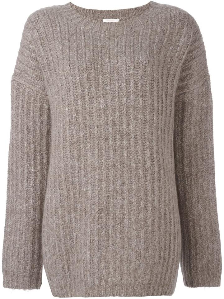 See By Chloé Chunky Ribbed Jumper, Women's, Size: Xs, Nude/neutrals, Acrylic/nylon/mohair/wool