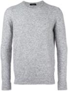 Roberto Collina Classic Ribbed Collar Jumper, Men's, Size: 48, Grey, Polyamide/spandex/elastane/merino/alpaca