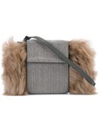Brunello Cucinelli Fur Detail Crossbody Bag, Women's, Grey