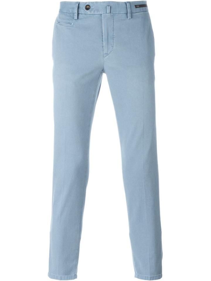 Pt01 Slim Fit Trousers, Men's, Size: 54, Blue, Cotton/spandex/elastane
