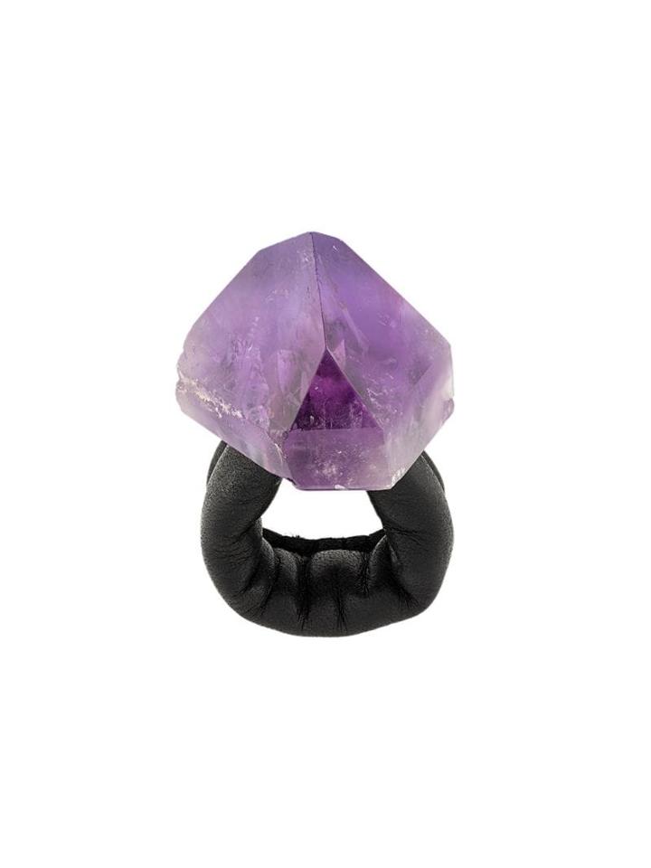 Monies Oversized Embellished Ring - Purple