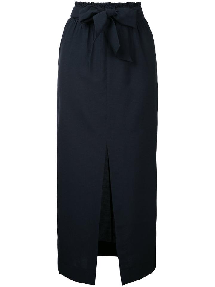 Nanushka - Belted Midi Skirt - Women - Polyester/spandex/elastane - S, Black, Polyester/spandex/elastane