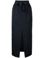 Nanushka - Belted Midi Skirt - Women - Polyester/spandex/elastane - S, Black, Polyester/spandex/elastane