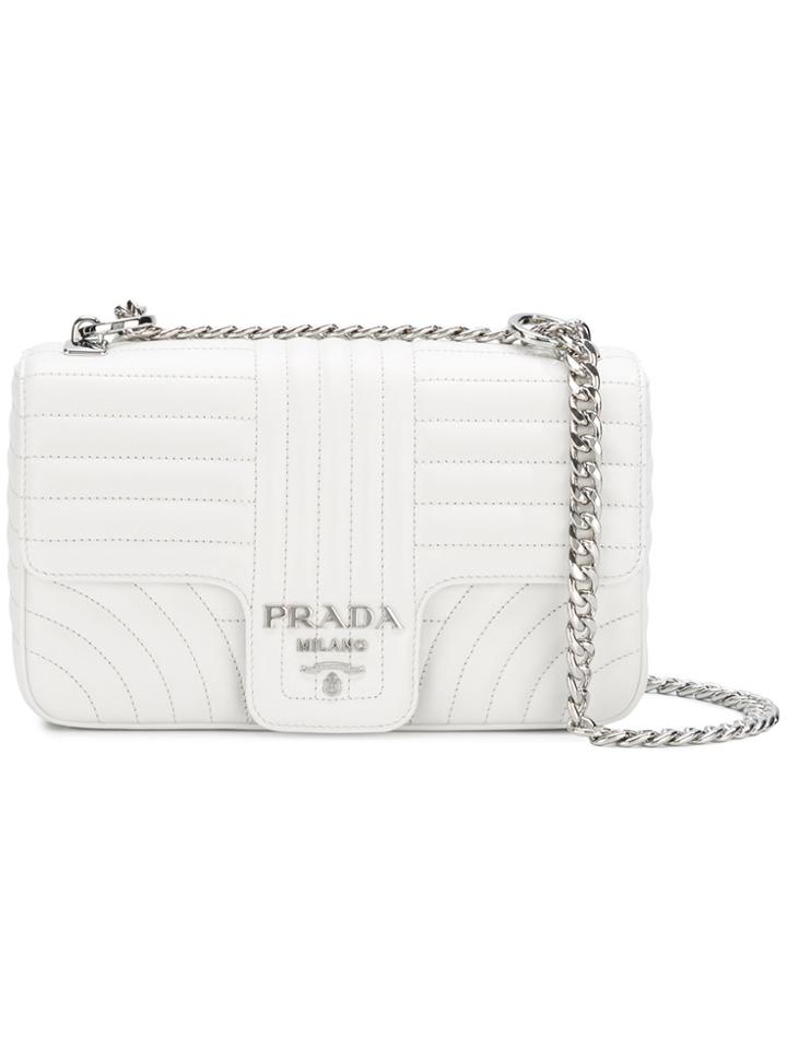 Prada Quilted Etiquette Clutch - White