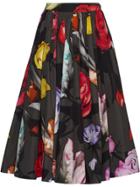 Prada Floral Midi Skirt - Black