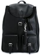 Saint Laurent Festival Backpack, Black, Calf Leather