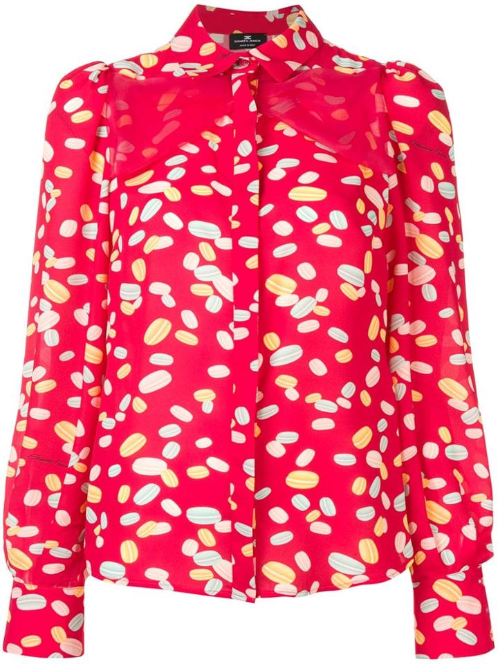Elisabetta Franchi Macaron Print Shirt - Red