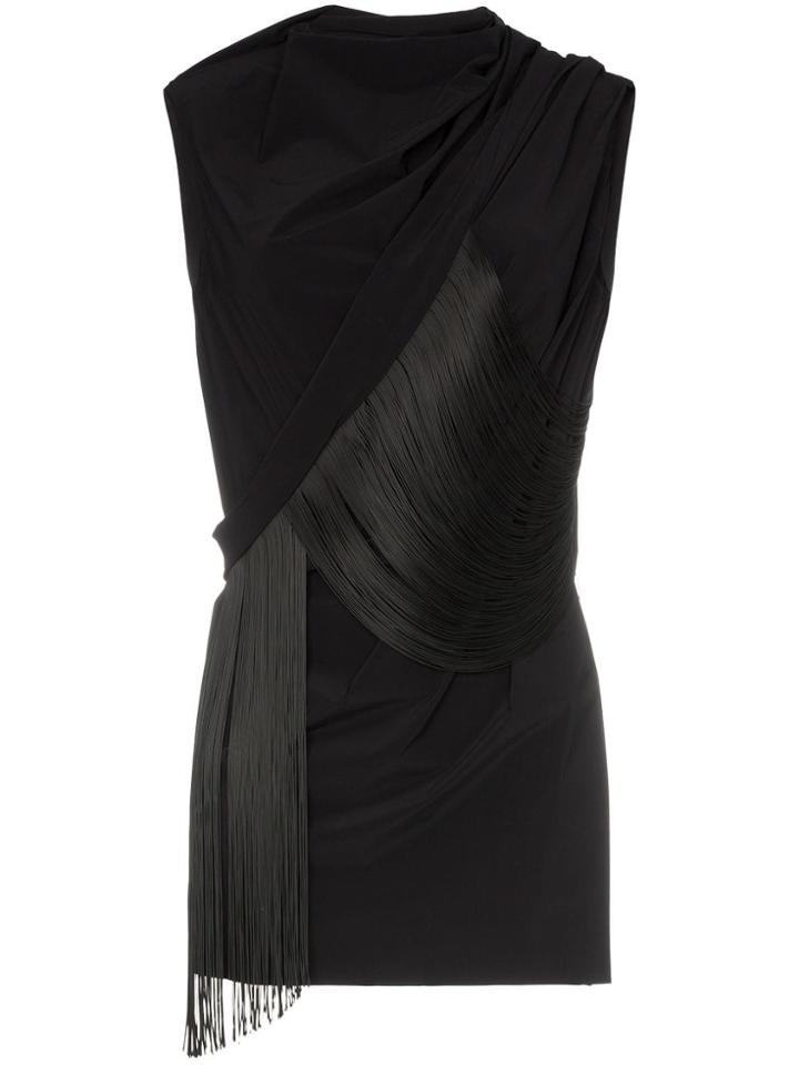 Rick Owens Babel Fringe Detail Top - Black