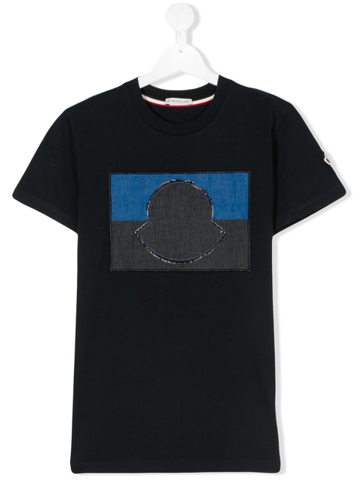 Moncler Kids Patch Embroidered T-shirt - Blue