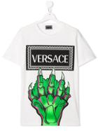 Young Versace Reptile Logo Print T-shirt - White