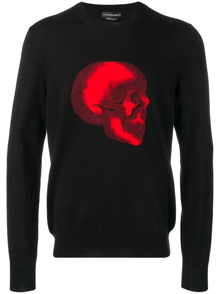 Alexander Mcqueen Intarsia Skull Jumper - Black