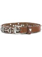 Htc Hollywood Trading Company Studded Belt, Men's, Size: 75, Brown, Calf Leather