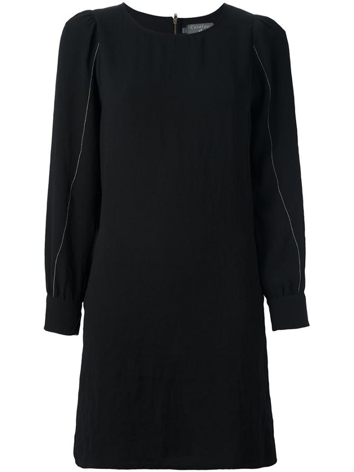 Cotélac Longsleeved Shift Dress, Women's, Size: 3, Black, Polyester