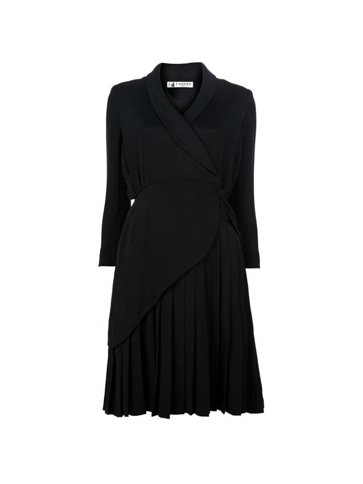 Lanvin Vintage Pleated Hem Silk Dress
