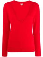Temperley London Ribbed V-neck Top - Red