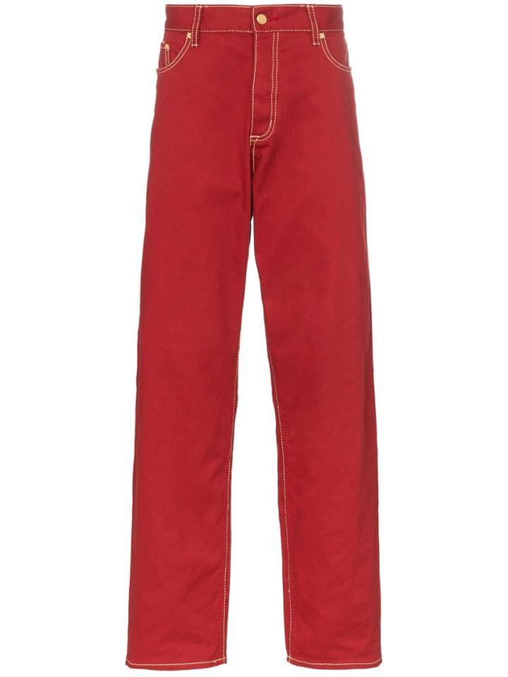 Eytys Benz Wide-leg Cotton Twill Jeans - Red