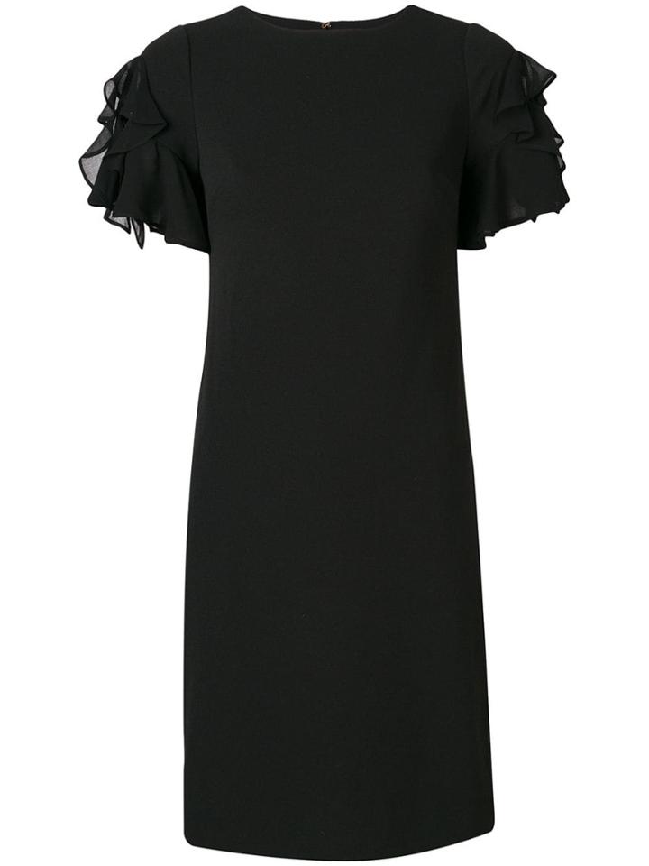 Dkny Crepe Sleeves Dress - Black