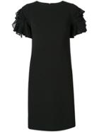 Dkny Crepe Sleeves Dress - Black