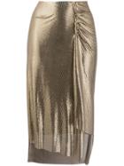 Paco Rabanne Metallic Ruched Skirt - Gold