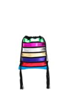 Attico Metallic Panelled Drawstring Bag - Black