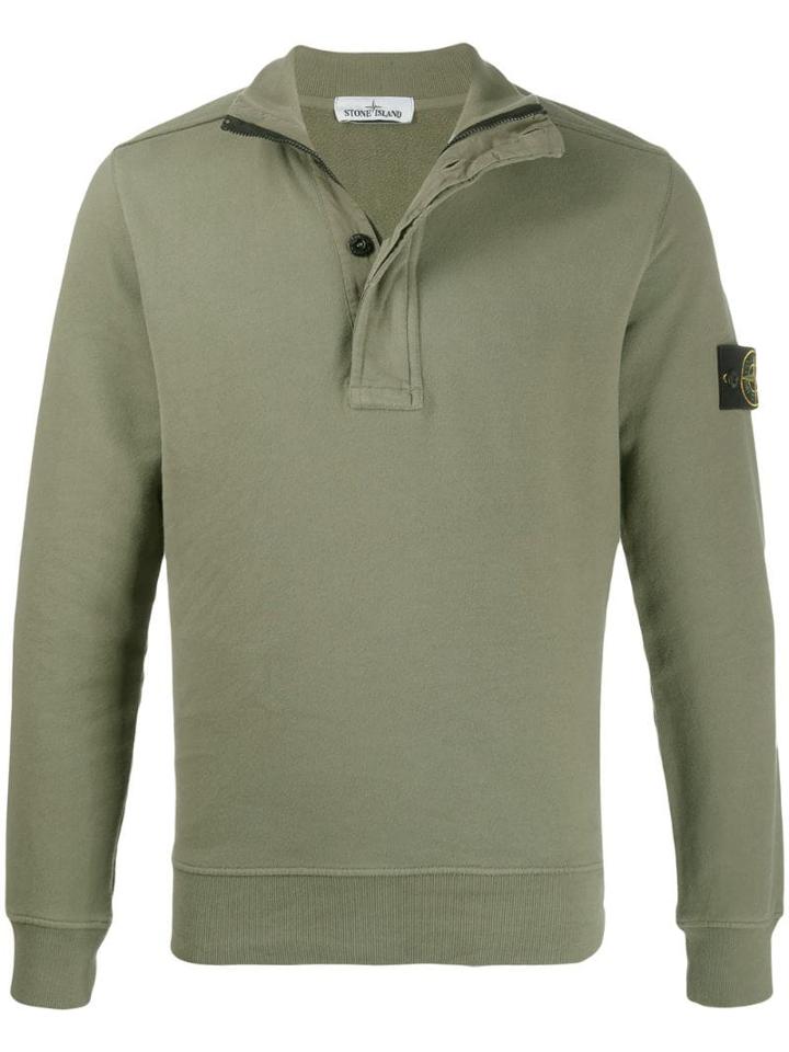 Stone Island Compass Badge Logo Sweatshirt - Green