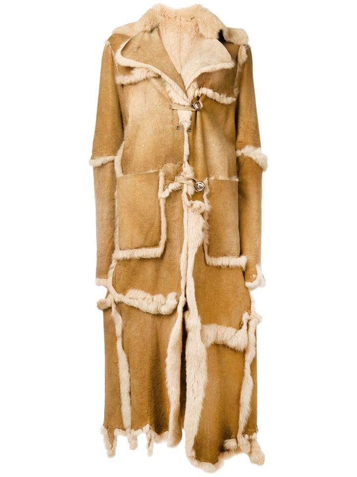 A.n.g.e.l.o. Vintage Cult 1990's Panelled Long Coat - Neutrals