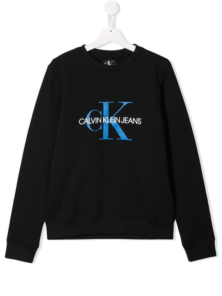 Calvin Klein Kids Branded Jersey Sweater - Black