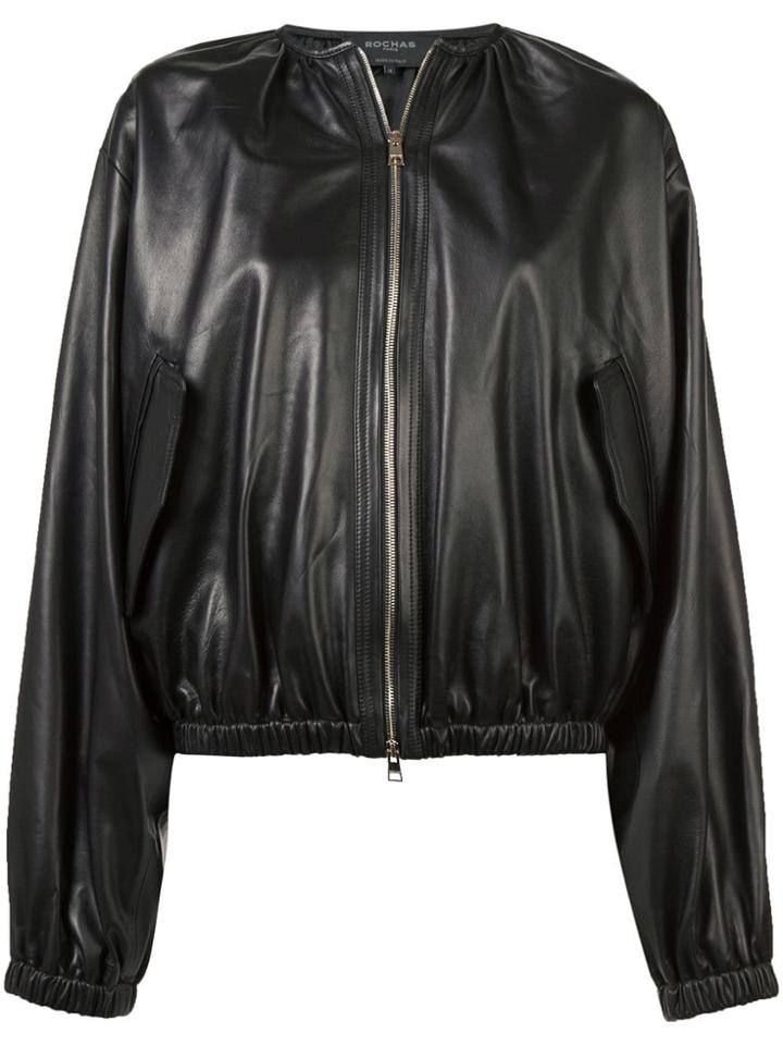 Rochas Zipped Bomber Jacket - Black