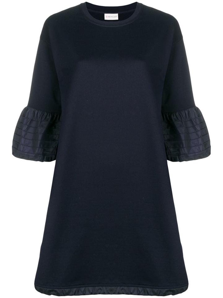 Moncler Ruffle Sleeve Shirt Dress - Blue