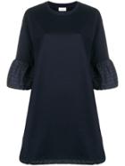 Moncler Ruffle Sleeve Shirt Dress - Blue