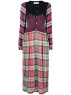 Comme Des Garçons Pre-owned Vested Checked Dress - Red