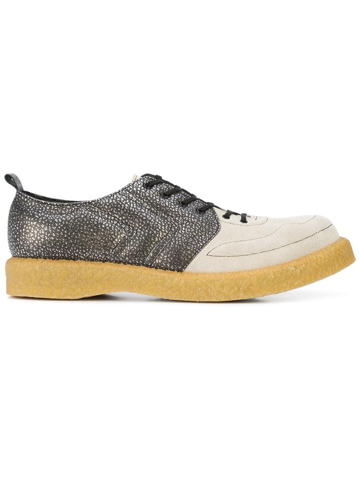 Comme Des Garçons Homme Plus Velour Lace-up Shoes - Metallic