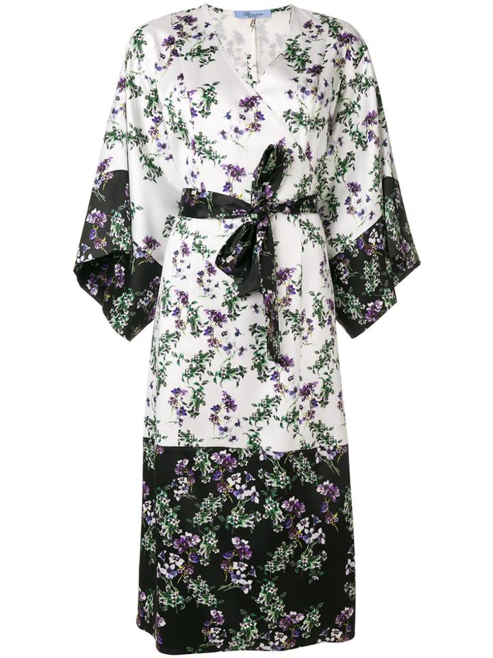 Blumarine Printed Belted Kimono Dress - White