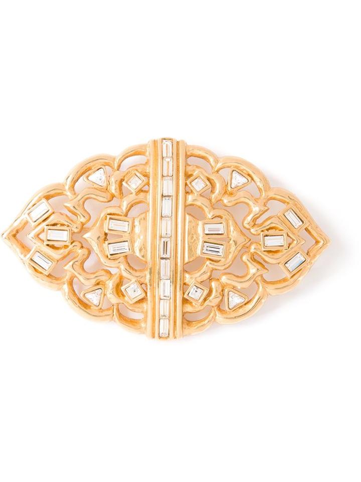 Yves Saint Laurent Vintage Baguette Crystal Brooch