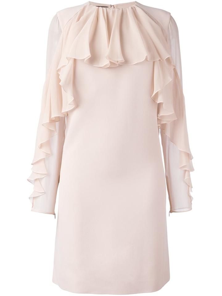 Giambattista Valli Ruffled Detail Dress, Women's, Size: 44, Pink/purple, Silk/acetate/viscose