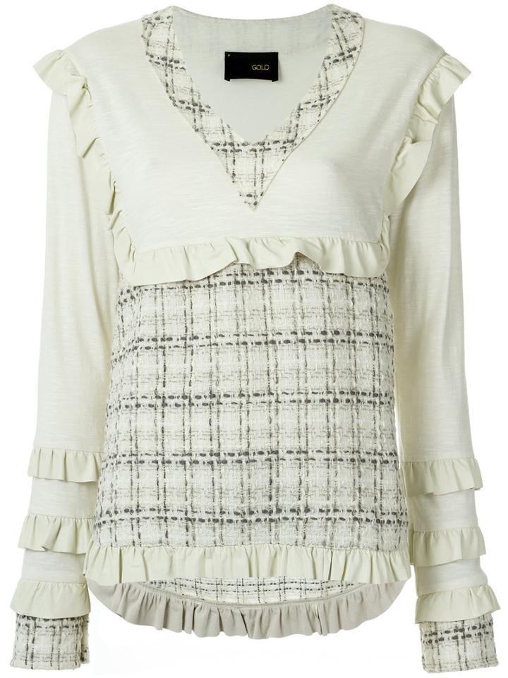 Andrea Bogosian - Knit Panels Top - Women - Cotton/acrylic/polyester - M, White, Cotton/acrylic/polyester
