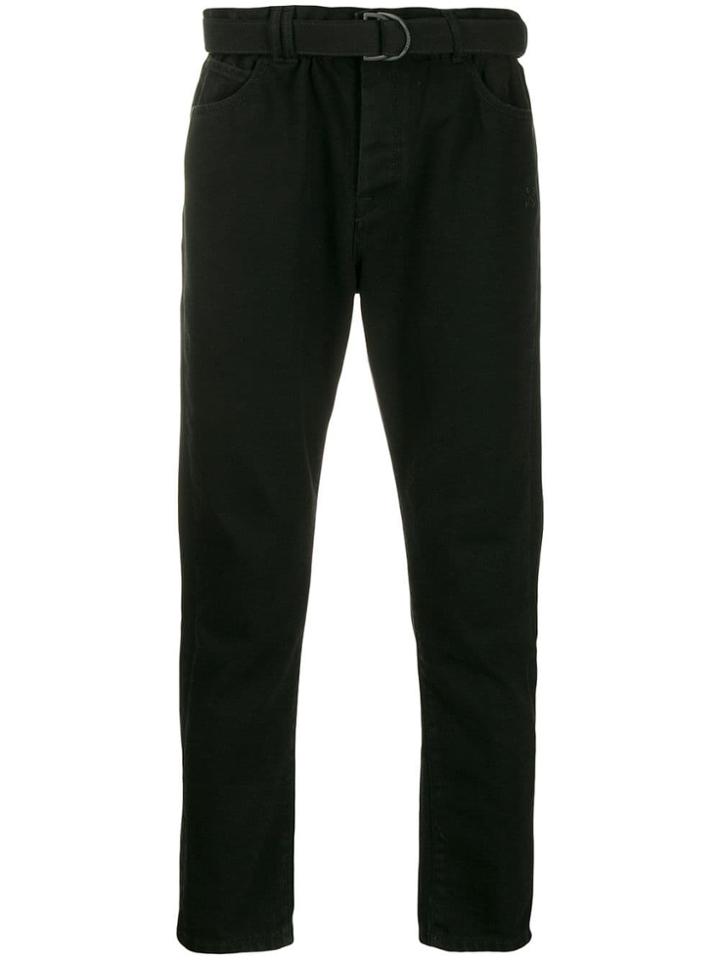 Off-white Belted Slim-fit Jeans - Black