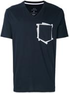 Armani Exchange Contrast-patch T-shirt - Blue