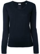 Moncler - Round Neck Knitted Jumper - Women - Virgin Wool - S, Blue, Virgin Wool