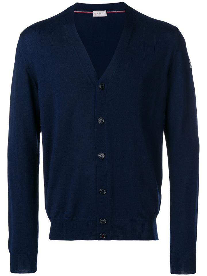 Moncler Long-sleeve Fitted Cardigan - Blue