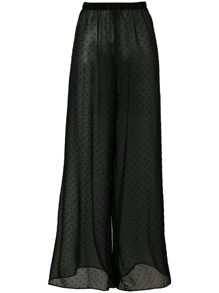 Mm6 Maison Margiela Sheer Wide-legged Trousers - Black