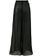 Mm6 Maison Margiela Sheer Wide-legged Trousers - Black